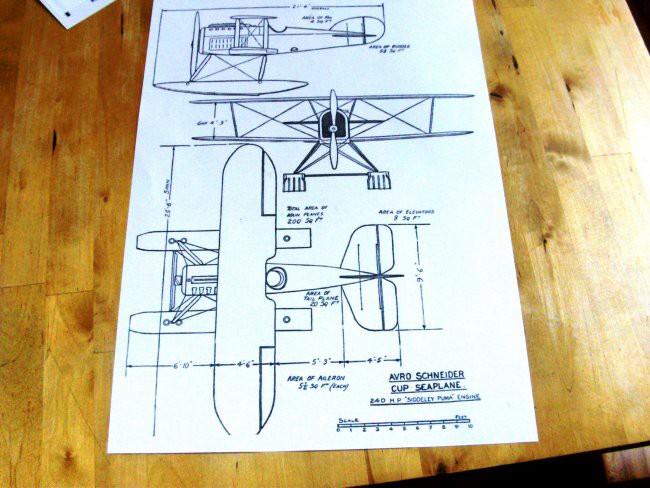 1919 AVRO 539b biplane - 3 view